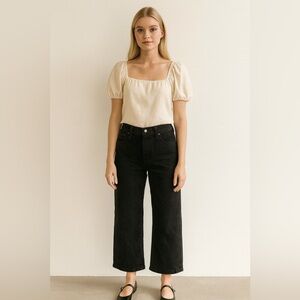 Vintage Arizona Jean Company Black Straight Jeans wide Leg Mid Rise Size 4-8​​